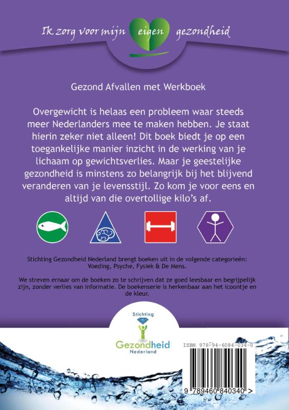 Achterkant van Gezond afvallen met werkboek