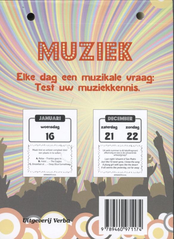 Achterkant van Scheurkalender