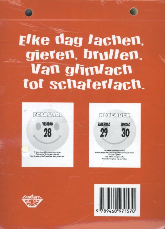 Achterkant van Scheurkalender 2014