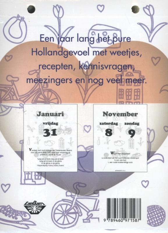 Achterkant van Scheurkalender 2014