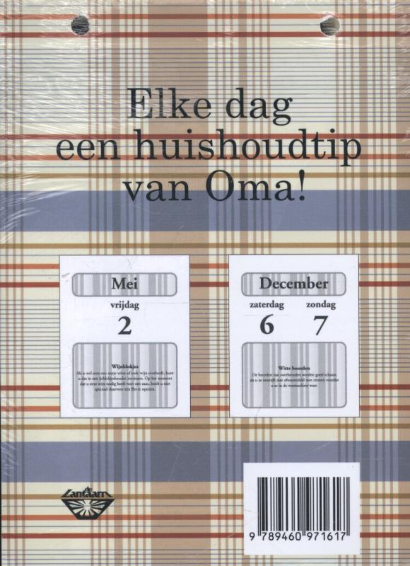Achterkant van Scheurkalender 2014