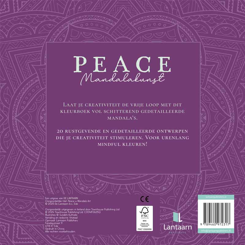 Achterkant van Peace - mandalakunst