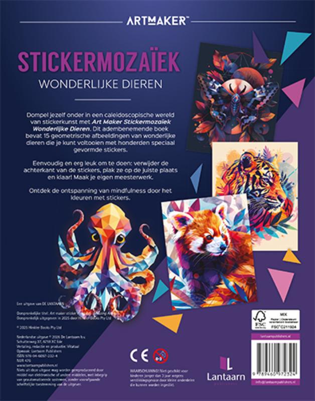 Achterkant van Stickermozaïek - Wonderlijke dieren