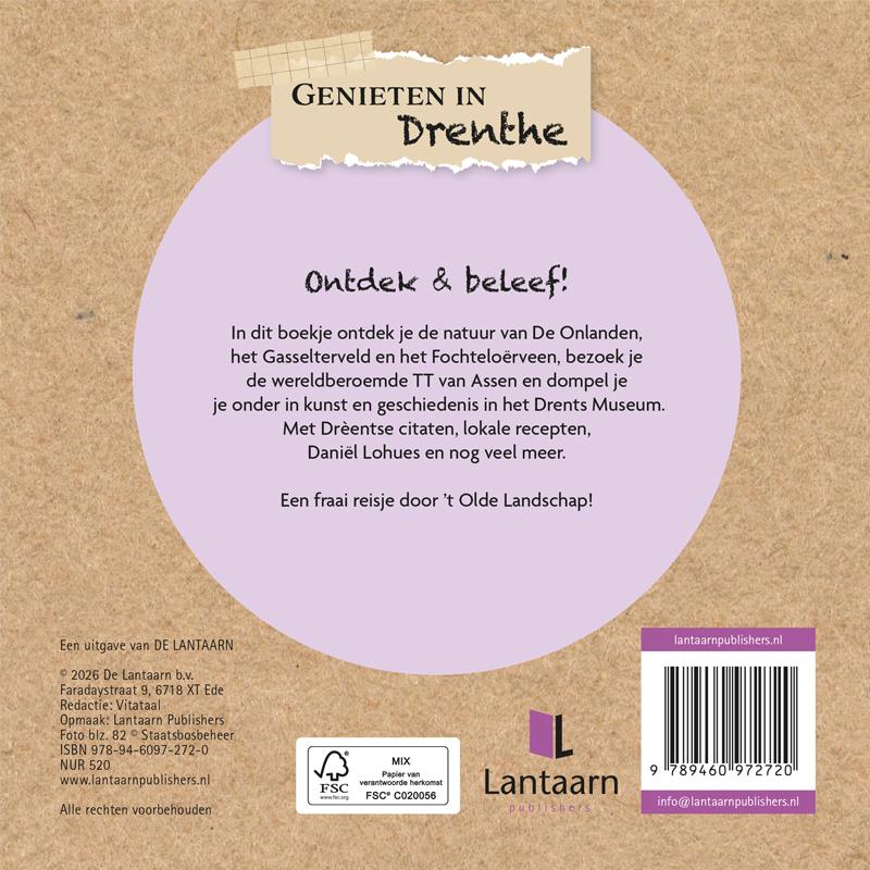 Achterkant van Genieten in Drenthe