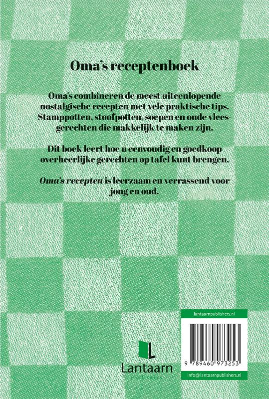 Achterkant van Oma's receptenboek