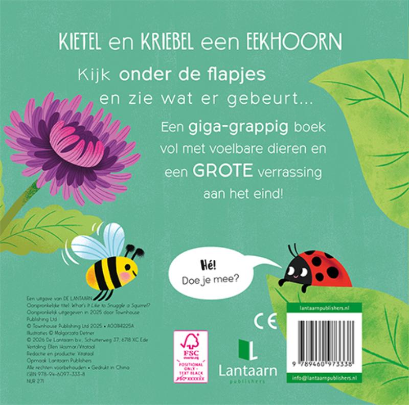 Achterkant van Kietel en kriebel een eekhoorn