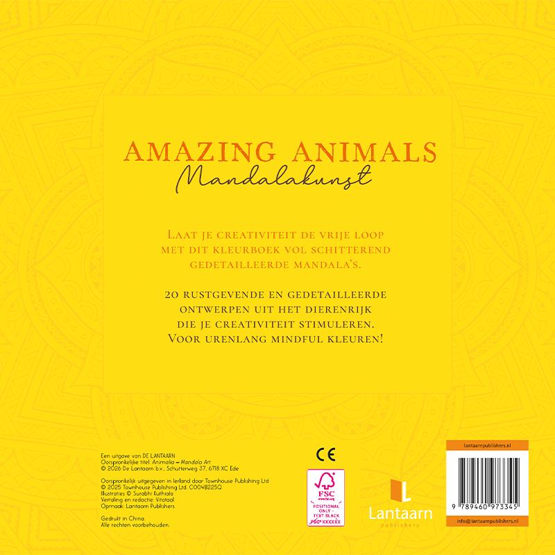 Achterkant van Amazing animals - mandalakunst