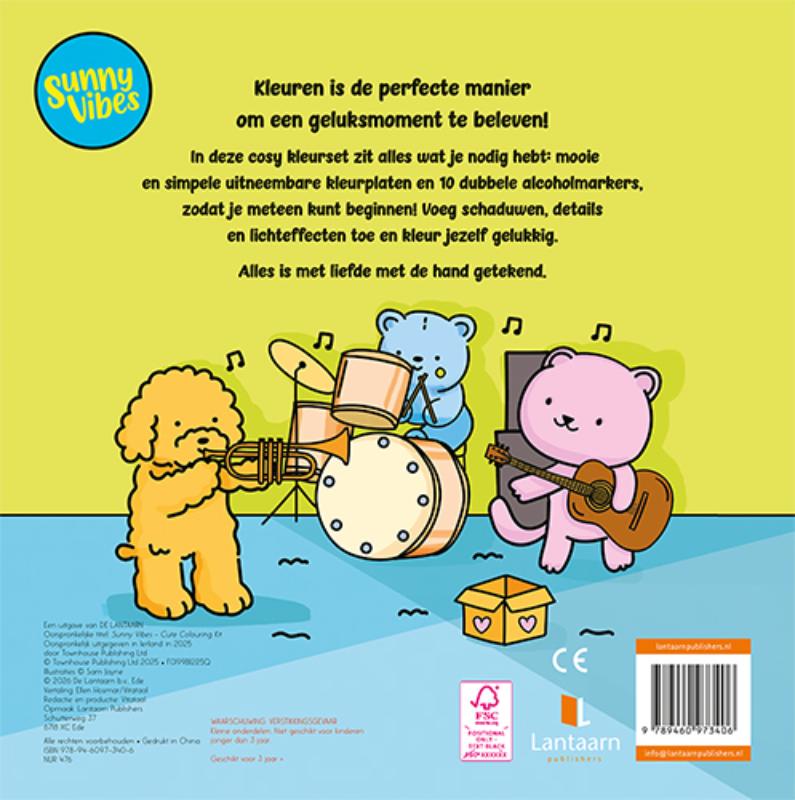 Achterkant van Sunny vibes - Cute kleurset