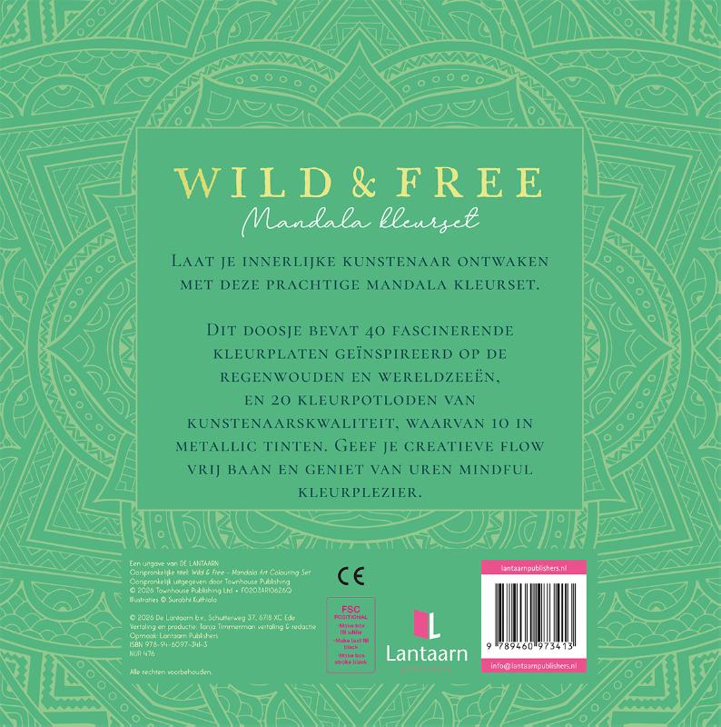 Achterkant van Wild & free Mandala kleurset