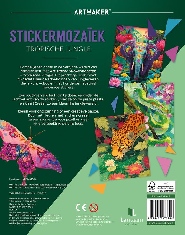 Achterkant van Stickermozaïek - tropische jungle