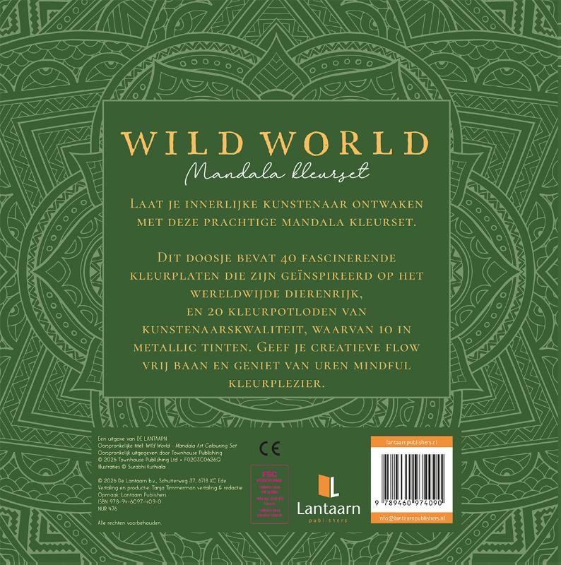Achterkant van Wild world Mandala kleurset