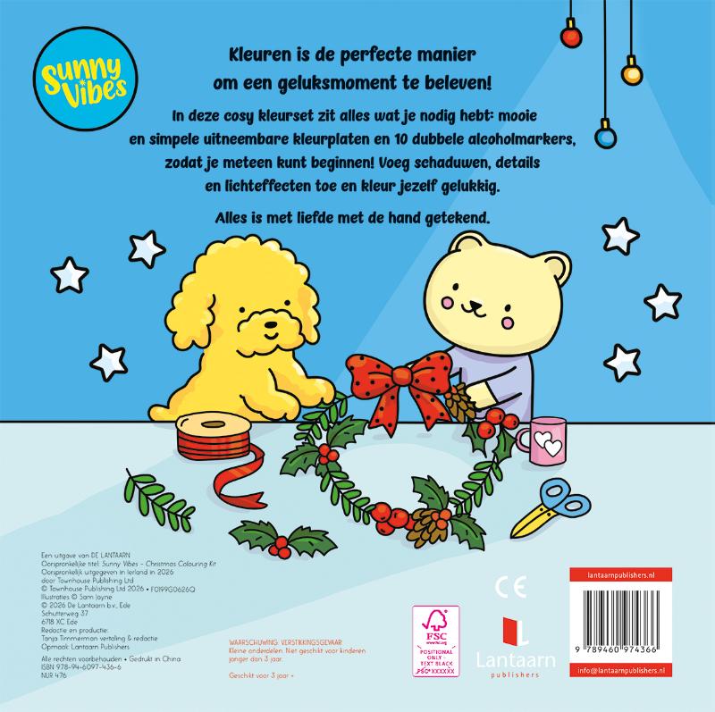 Achterkant van Sunny vibes - Christmas kleurset