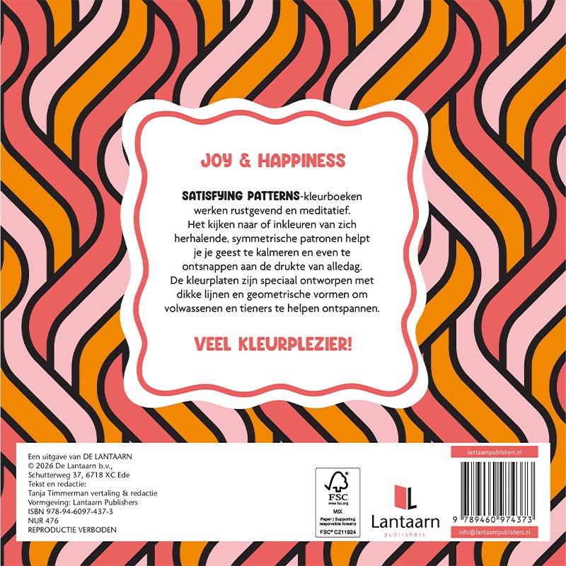 Achterkant van Satisfying patterns - Joy & happiness