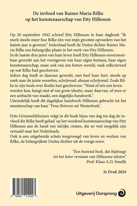 Achterkant van Etty Hillesum leest Rainer Maria Rilke