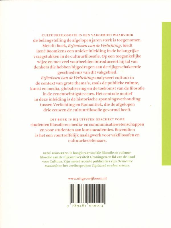 Achterkant van Erfenissen van de verlichting