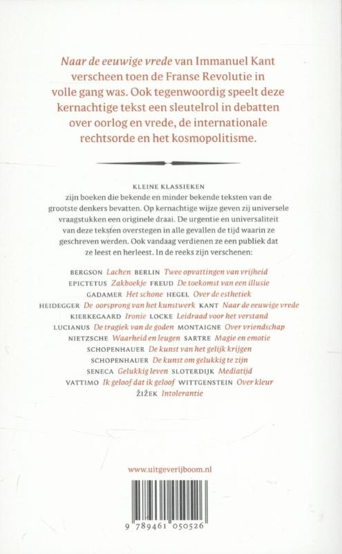 Achterkant van Naar de eeuwige vrede