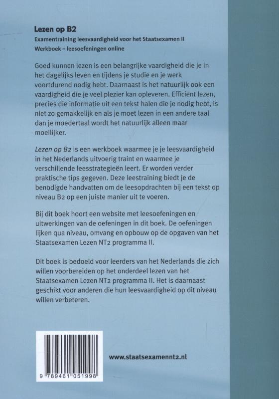 Achterkant van Lezen op B2