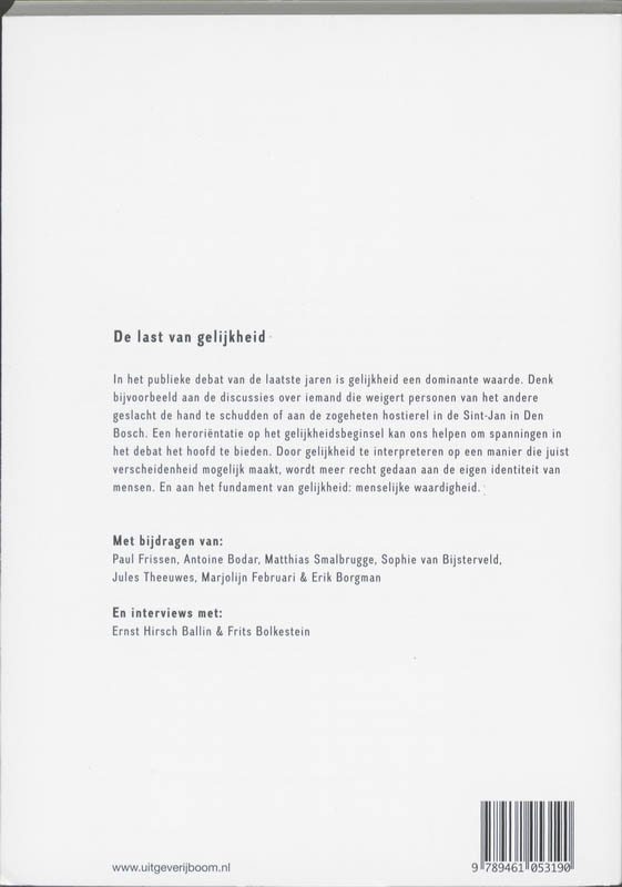 Achterkant van De last van gelijkheid