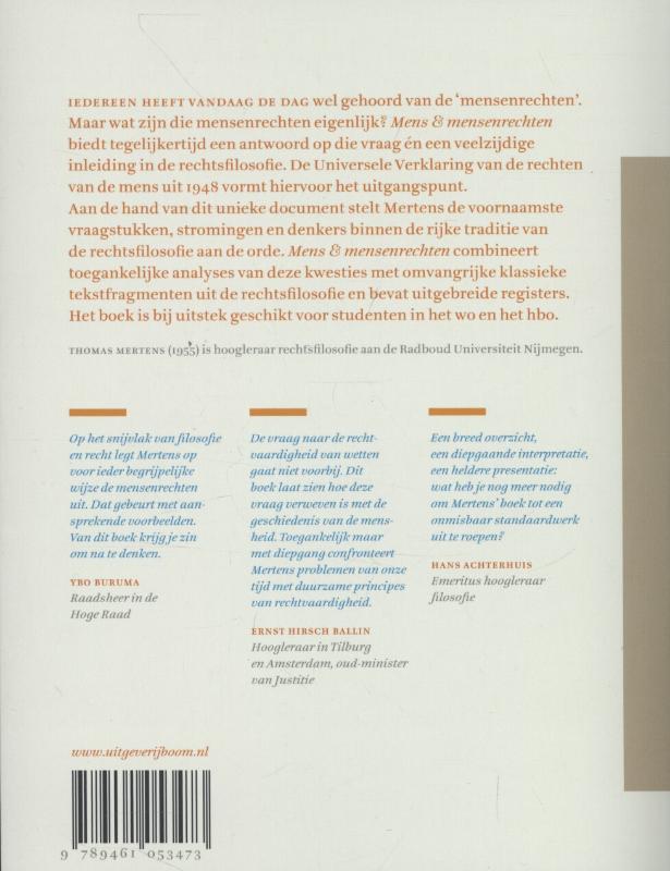 Achterkant van Mens en mensenrechten