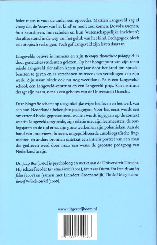 Achterkant van M.J. Langeveld