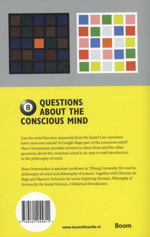 Achterkant van 8 Questions about the conscious mind