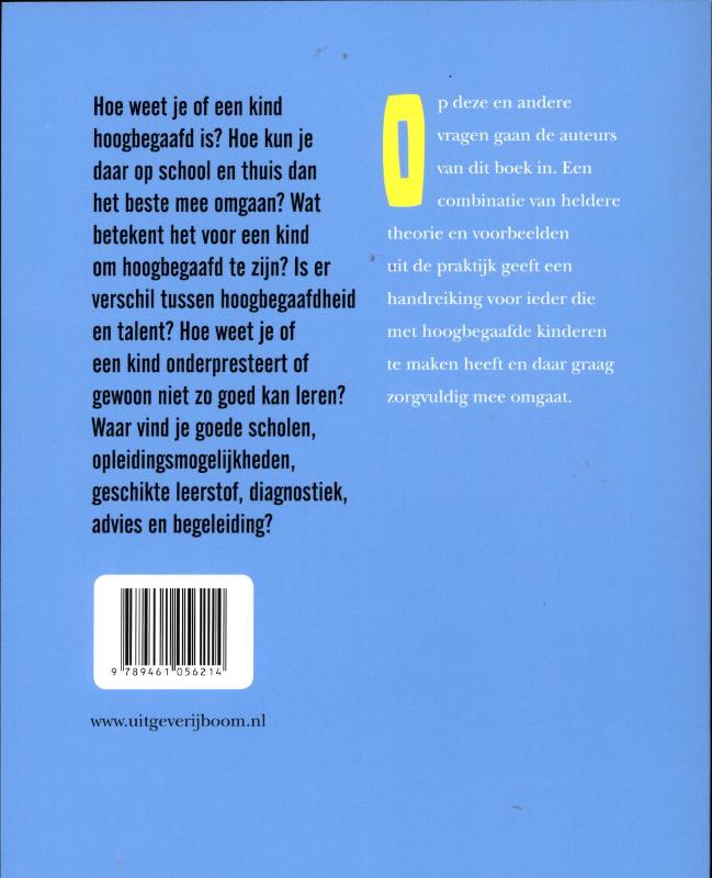 Achterkant van Hoogbegaafdheid bij kinderen