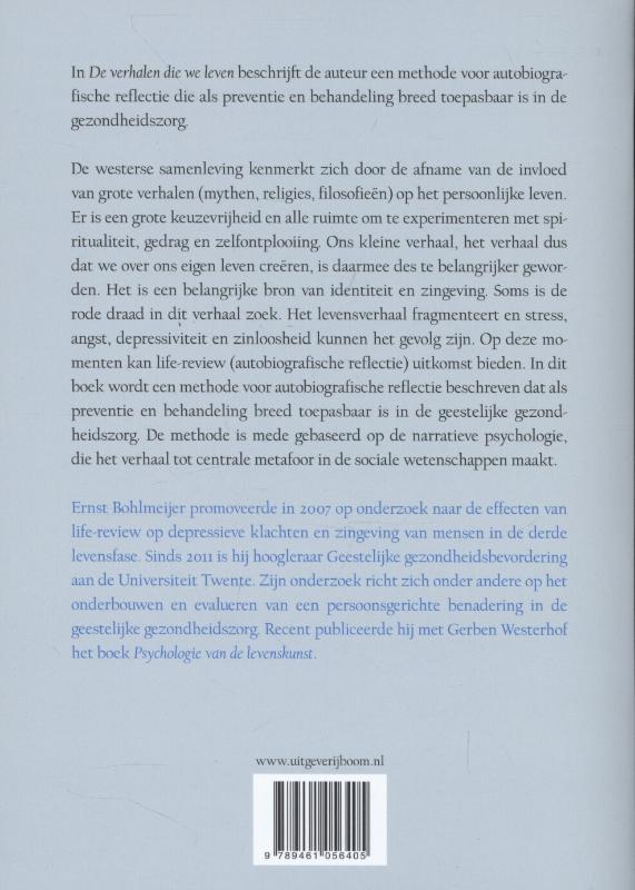 Achterkant van De verhalen die we leven