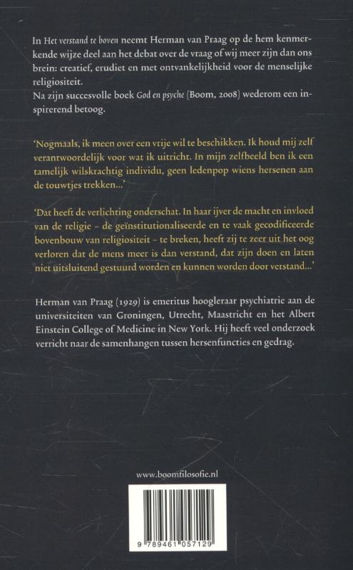 Achterkant van Het verstand te boven