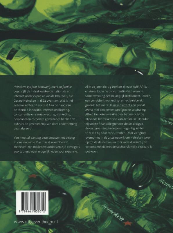 Achterkant van Heineken: 150 jaar