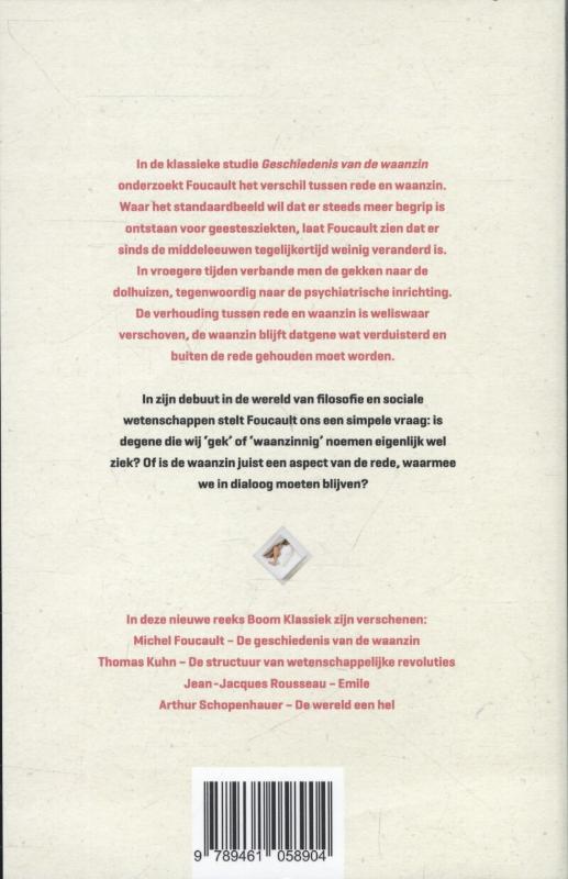 Achterkant van Geschiedenis van de waanzin in de zeventiende en achttiende eeuw