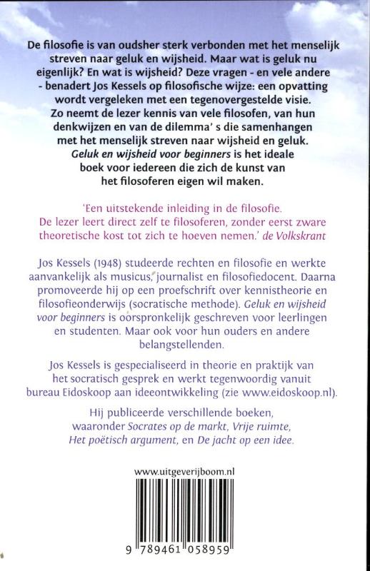 Achterkant van Geluk en wijsheid voor beginners