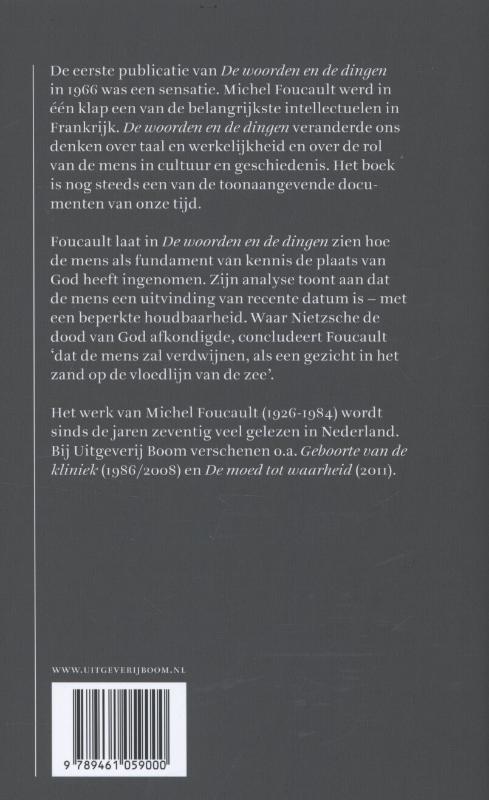 Achterkant van De woorden en de dingen