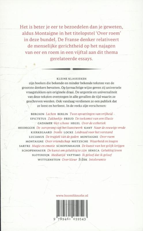 Achterkant van Over roem