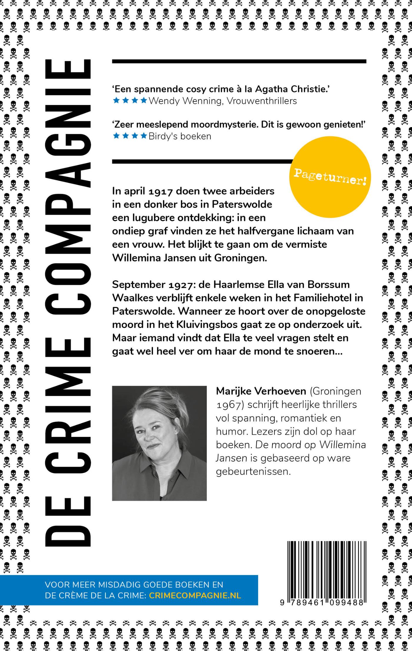 Achterkant van De moord op Willemina Jansen