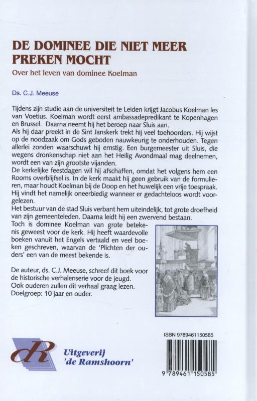 Achterkant van De dominee die niet meer preken mocht