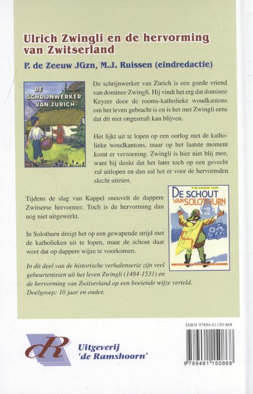 Achterkant van Ulrich Zwingli en de hervorming van Zwitserland