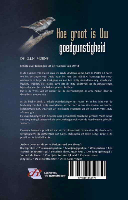 Achterkant van Hoe groot is Uw goedgunstigheid