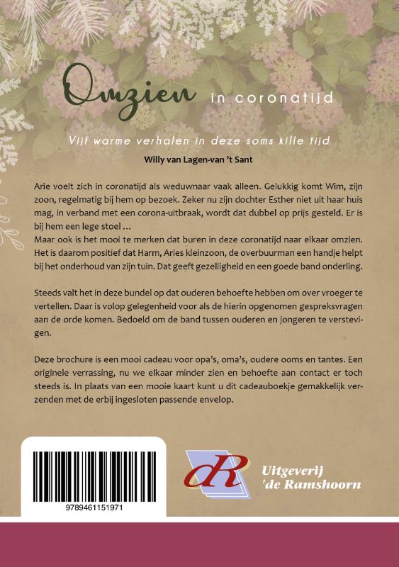 Achterkant van Omzien in coronatijd