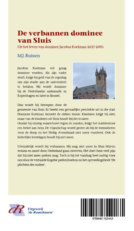 Achterkant van De verbannen dominee van Sluis