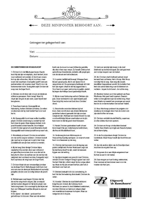 Achterkant van Placemat De Christenreis