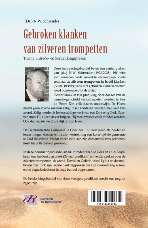 Achterkant van Gebroken klanken van zilveren trompetten