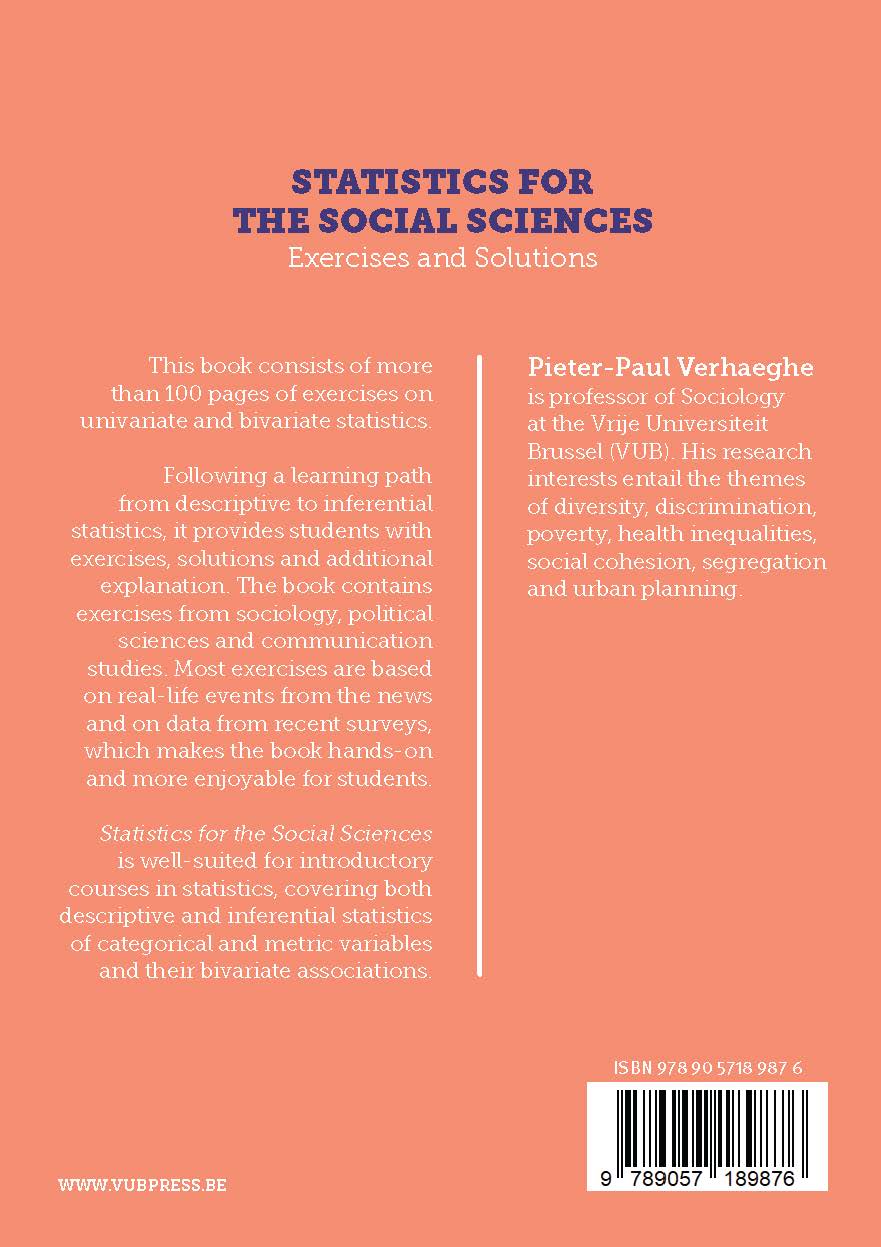 Achterkant van Statistics for the Social Sciences: Exercises and Solutions