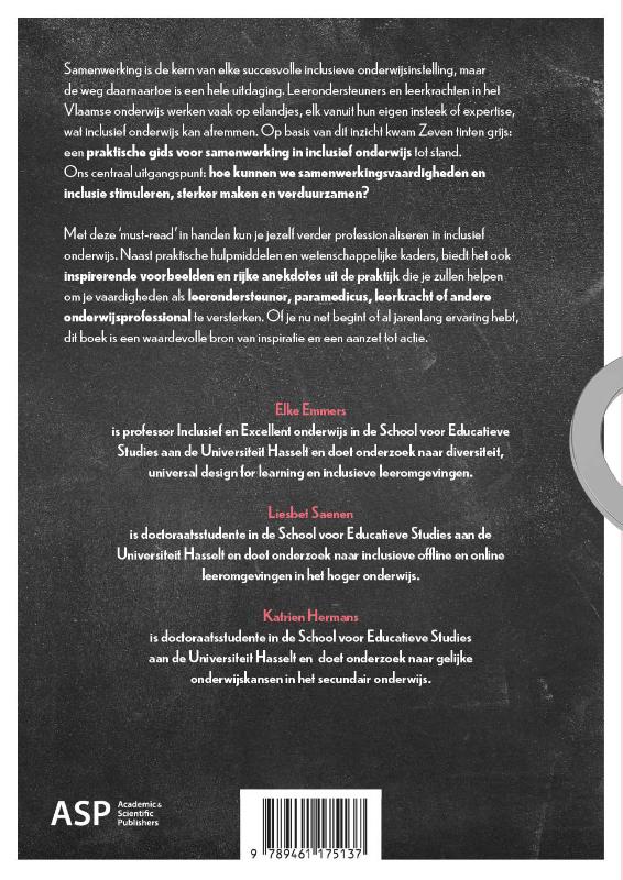 Achterkant van Inclusief onderwijs in zeven tinten grijs