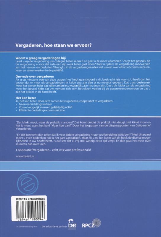 Achterkant van Coöperatief vergaderen voor professionals
