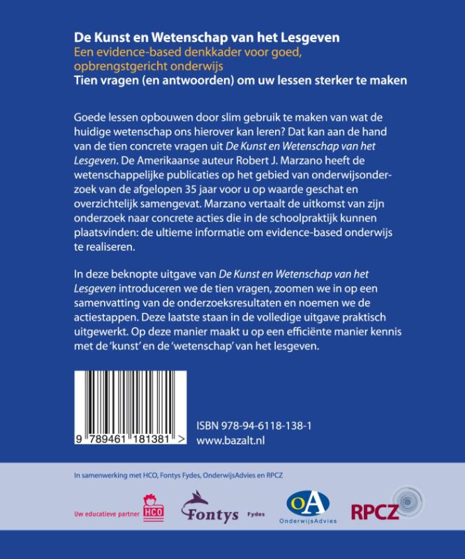 Achterkant van De kunst en wetenschap van het lesgeven