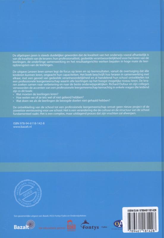 Achterkant van Leraren leren samen