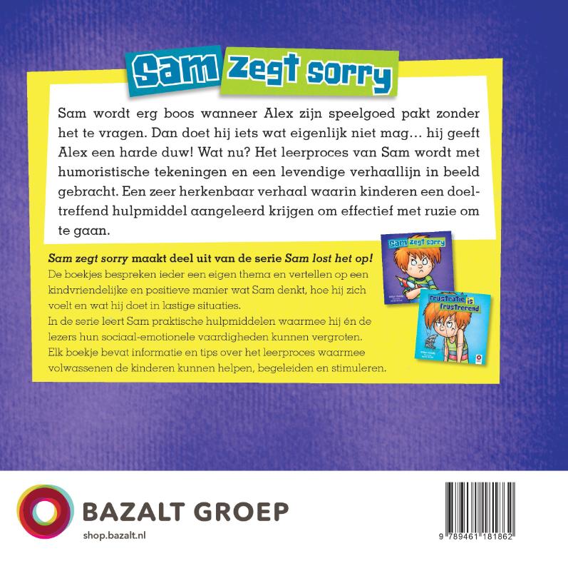 Achterkant van Sam zegt sorry