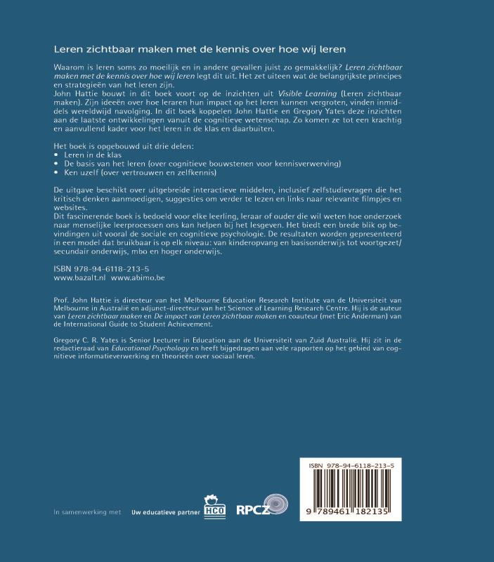 Achterkant van Leren zichtbaar maken met de kennis over hoe wij leren