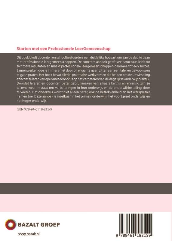 Achterkant van Starten met een professionele leergemeenschap