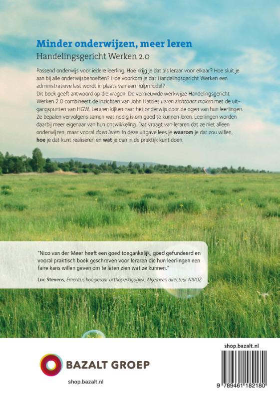 Achterkant van Minder onderwijzen, meer leren